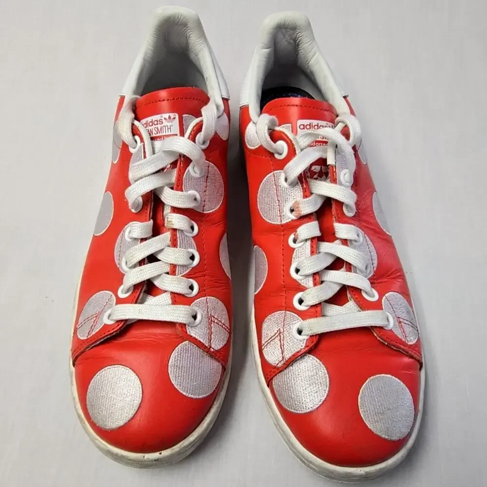 Adidas Stan Smith Polka Dot Sneakers Red White Mens 9.5